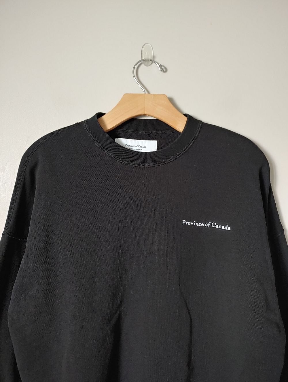 Province of Canada French Terry Crop Sweatshirt Cotton Black Size Small - Picture 8 of 16